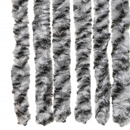 Vliegengordijn 90X200 Cm Chenille Grijs En Zwart-Wit