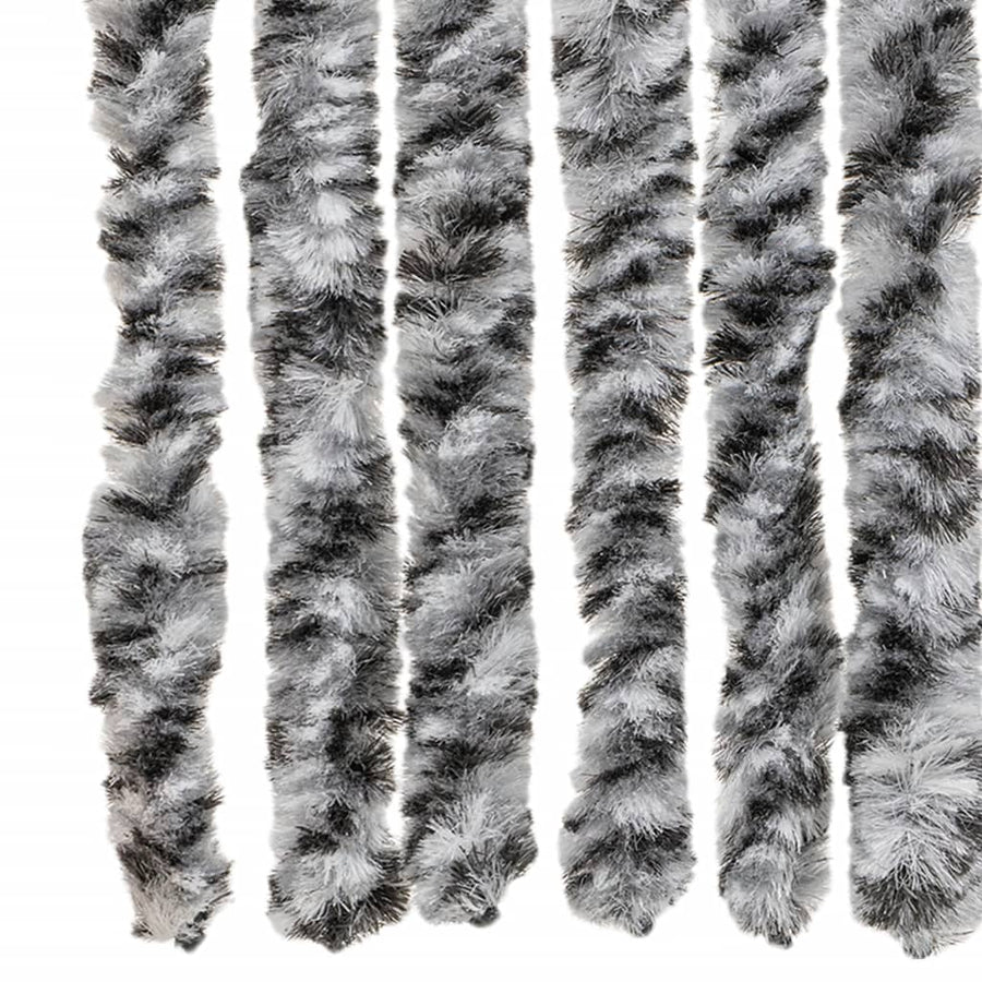 Vliegengordijn 90X200 Cm Chenille Grijs En Zwart-Wit