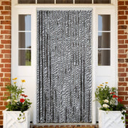 Vliegengordijn 90x220 cm chenille grijs zwart