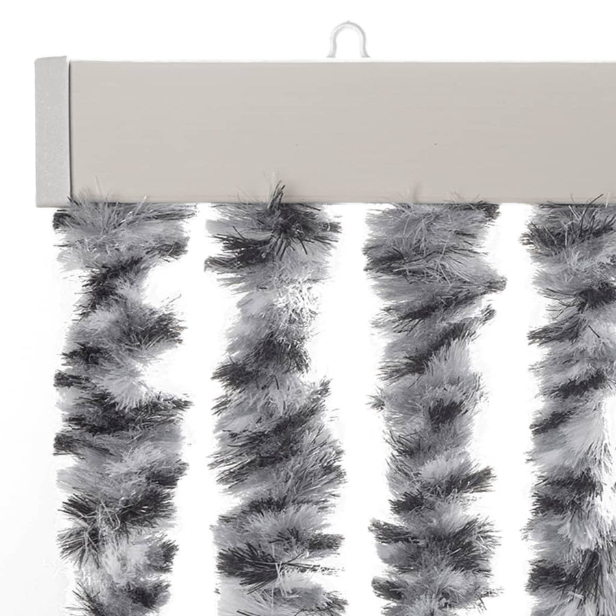 Vliegengordijn 100X200 Cm Chenille Grijs En Zwart-Wit
