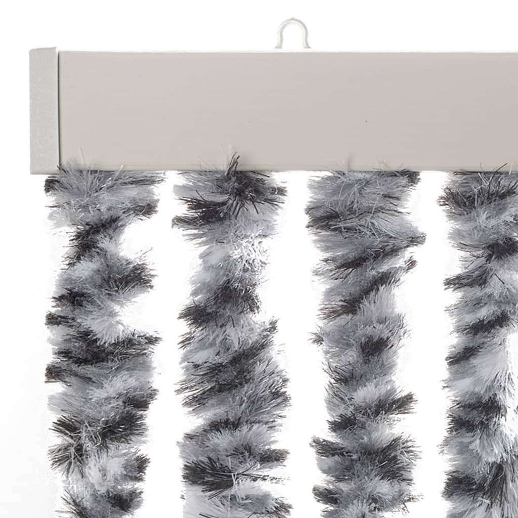 Vliegengordijn 100X230 Cm Chenille Grijs En Zwart-Wit