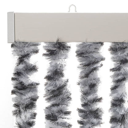 Vliegengordijn 100X230 Cm Chenille Grijs En Zwart-Wit