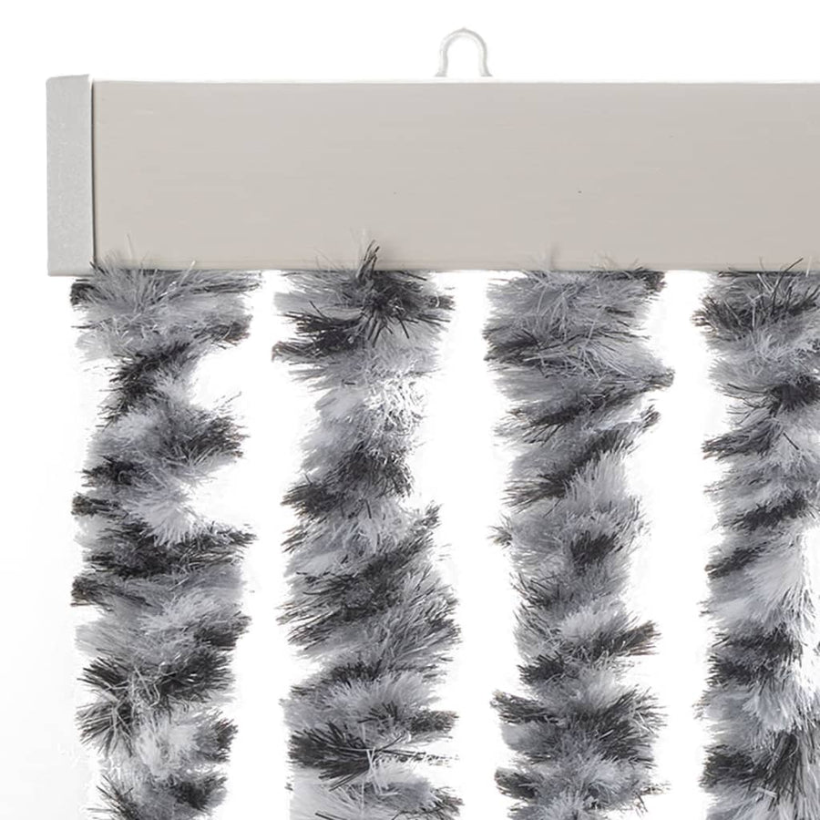 Vliegengordijn 100X230 Cm Chenille Grijs En Zwart-Wit