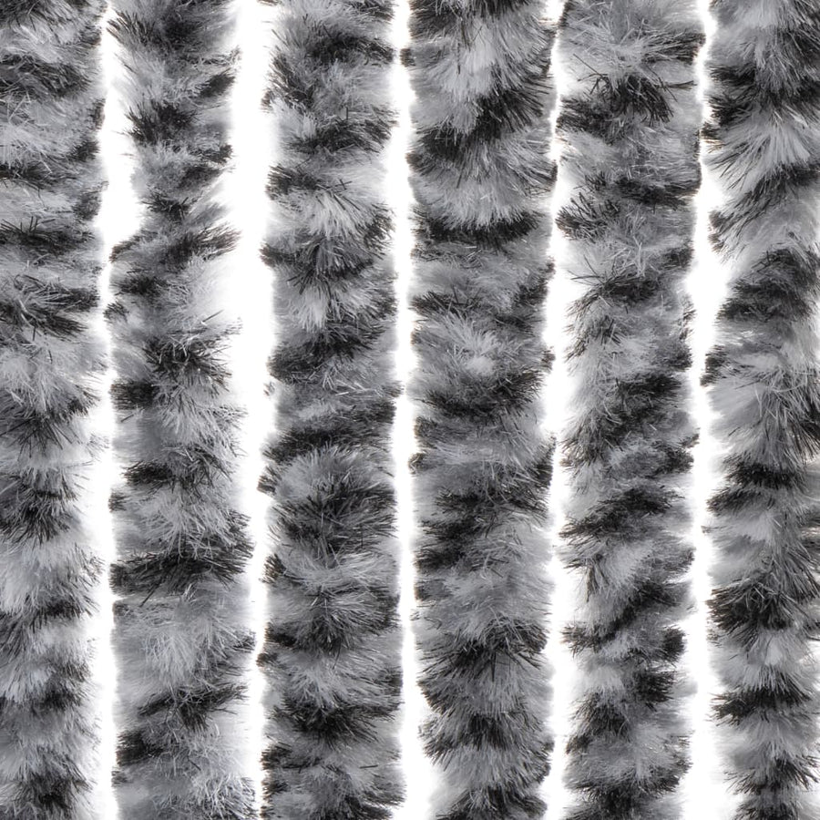 Vliegengordijn 100X230 Cm Chenille Grijs En Zwart-Wit