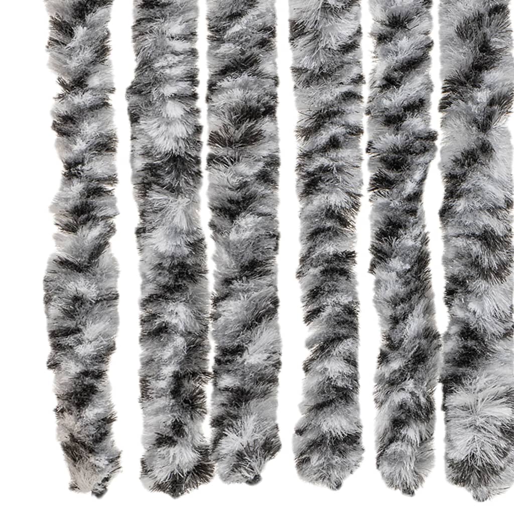 Vliegengordijn 100X230 Cm Chenille Grijs En Zwart-Wit
