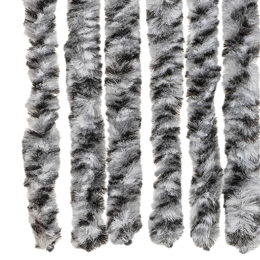 Vliegengordijn 100X230 Cm Chenille Grijs En Zwart-Wit
