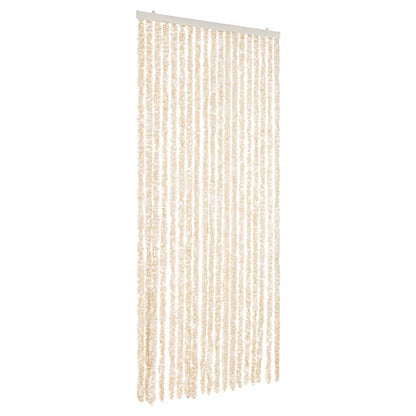 Vliegengordijn Chenille Beige En Wit 56 x 185 cm