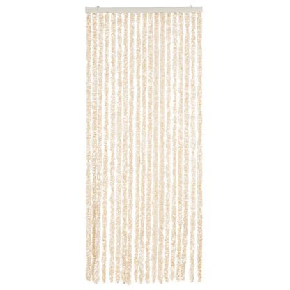 Vliegengordijn Chenille Beige En Wit 56 x 185 cm