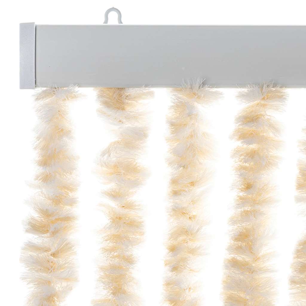 Vliegengordijn Chenille Beige En Wit 56 x 185 cm