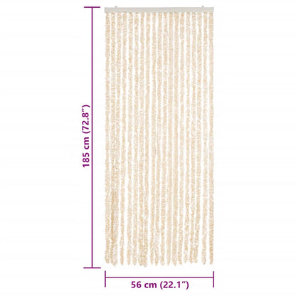 Vliegengordijn Chenille Beige En Wit 56 x 185 cm