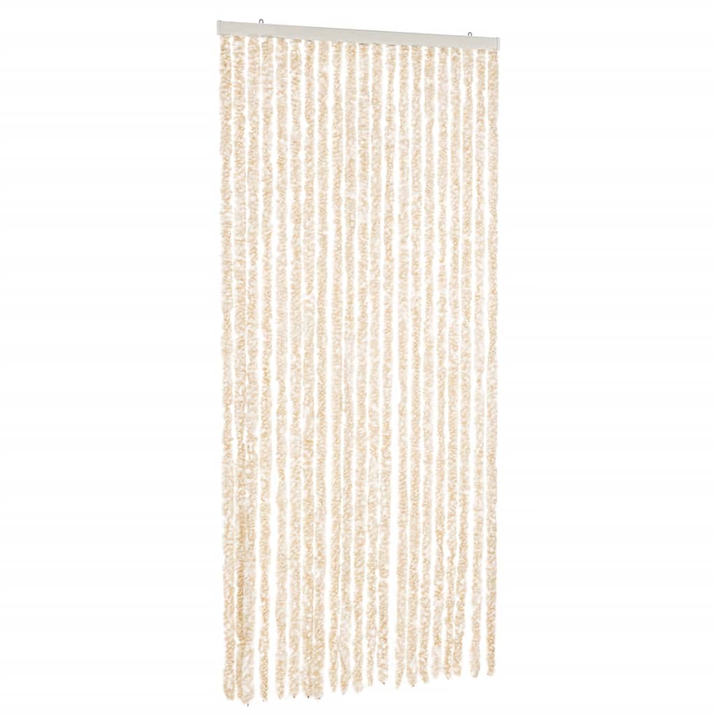 Vliegengordijn Chenille Beige En Wit 90 x 200 cm