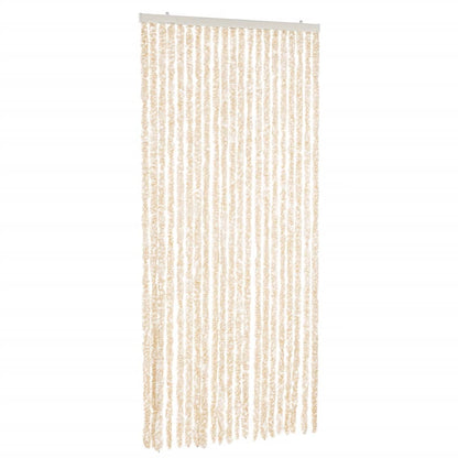 Vliegengordijn Chenille Beige En Wit 90 x 200 cm