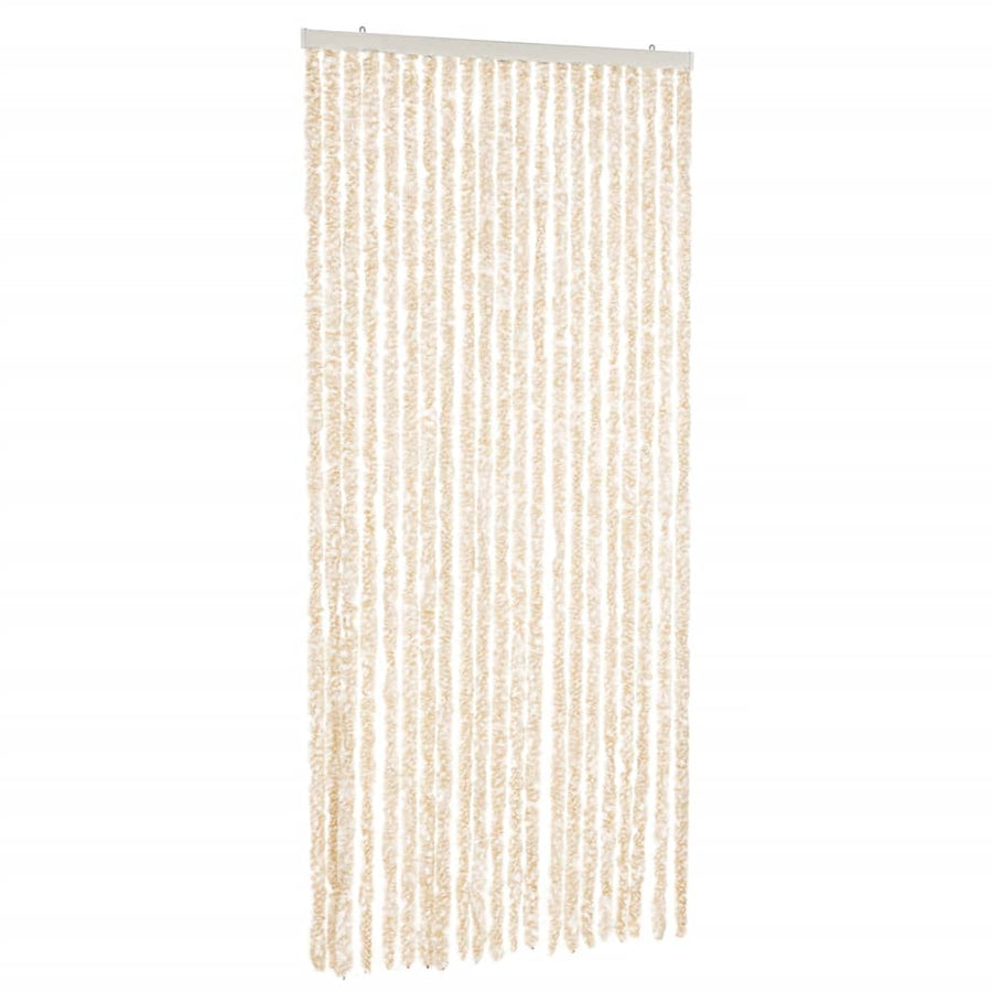 Vliegengordijn Chenille Beige En Wit 90 x 200 cm