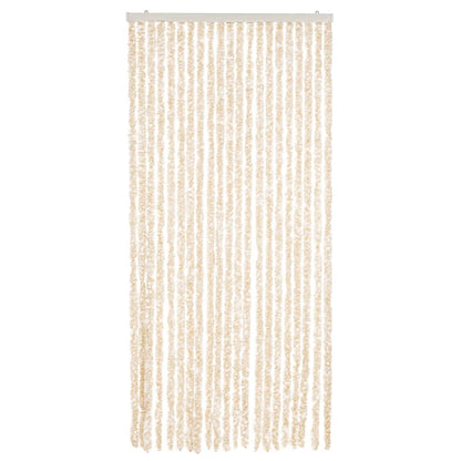 Vliegengordijn 90X220 Cm Chenille Beige En Wit