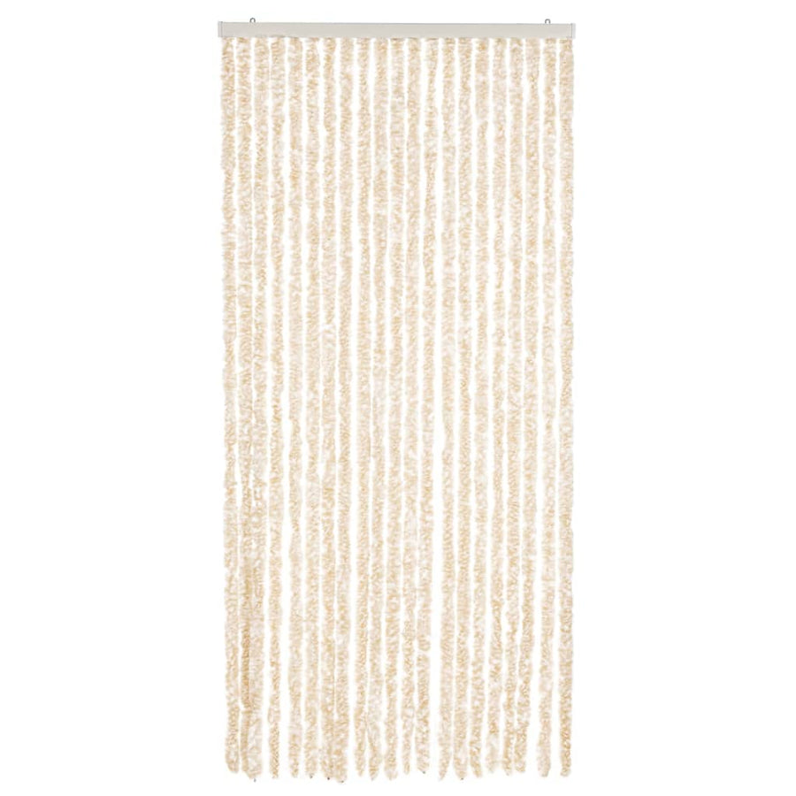 Vliegengordijn 90X220 Cm Chenille Beige En Wit