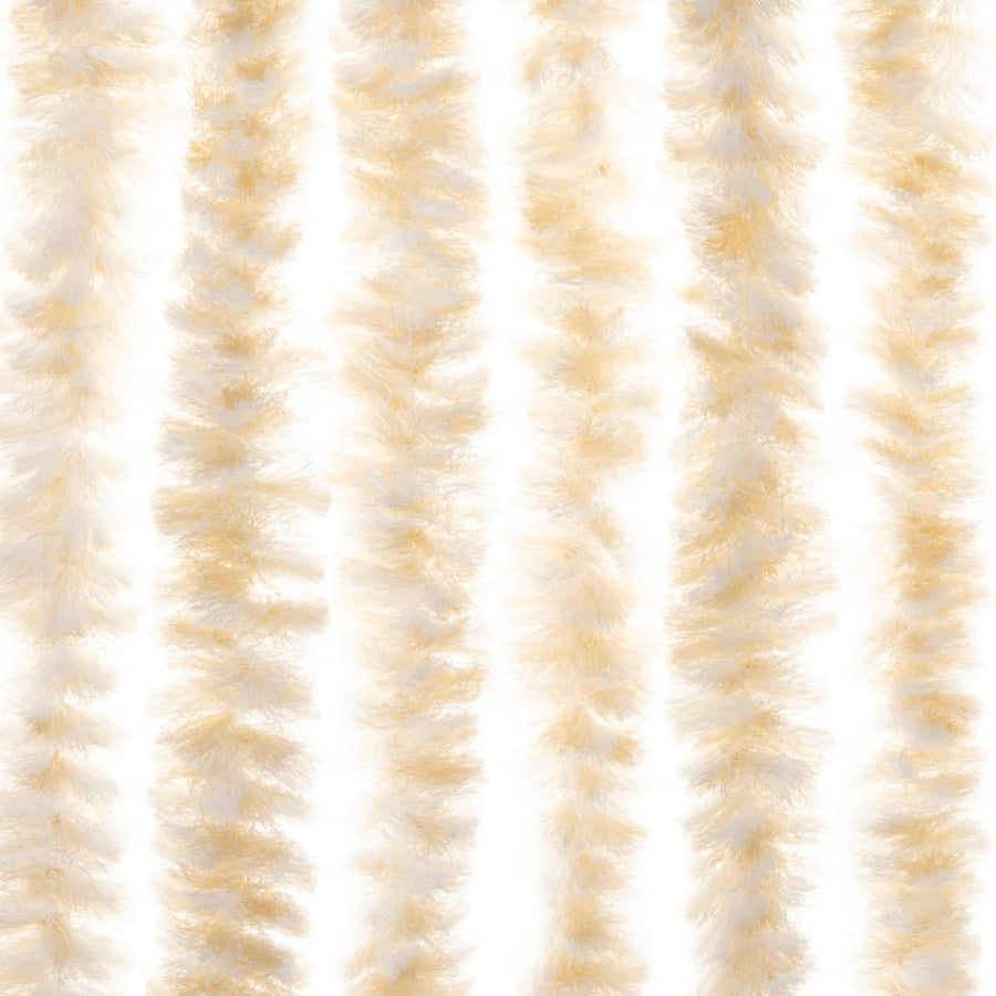 Vliegengordijn 90X220 Cm Chenille Beige En Wit