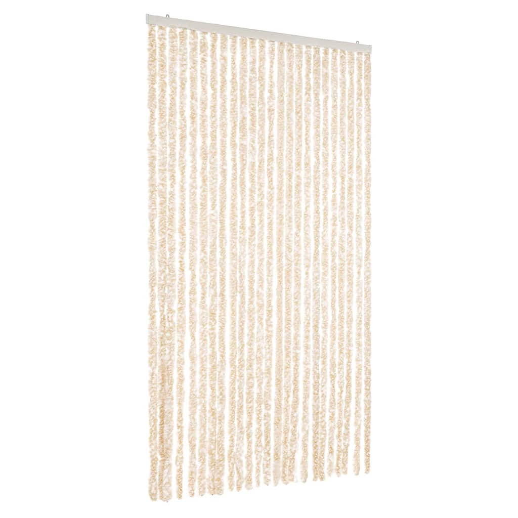 Vliegengordijn Chenille Beige En Wit 100 x 200 cm