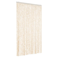 Vliegengordijn Chenille Beige En Wit 100 x 200 cm