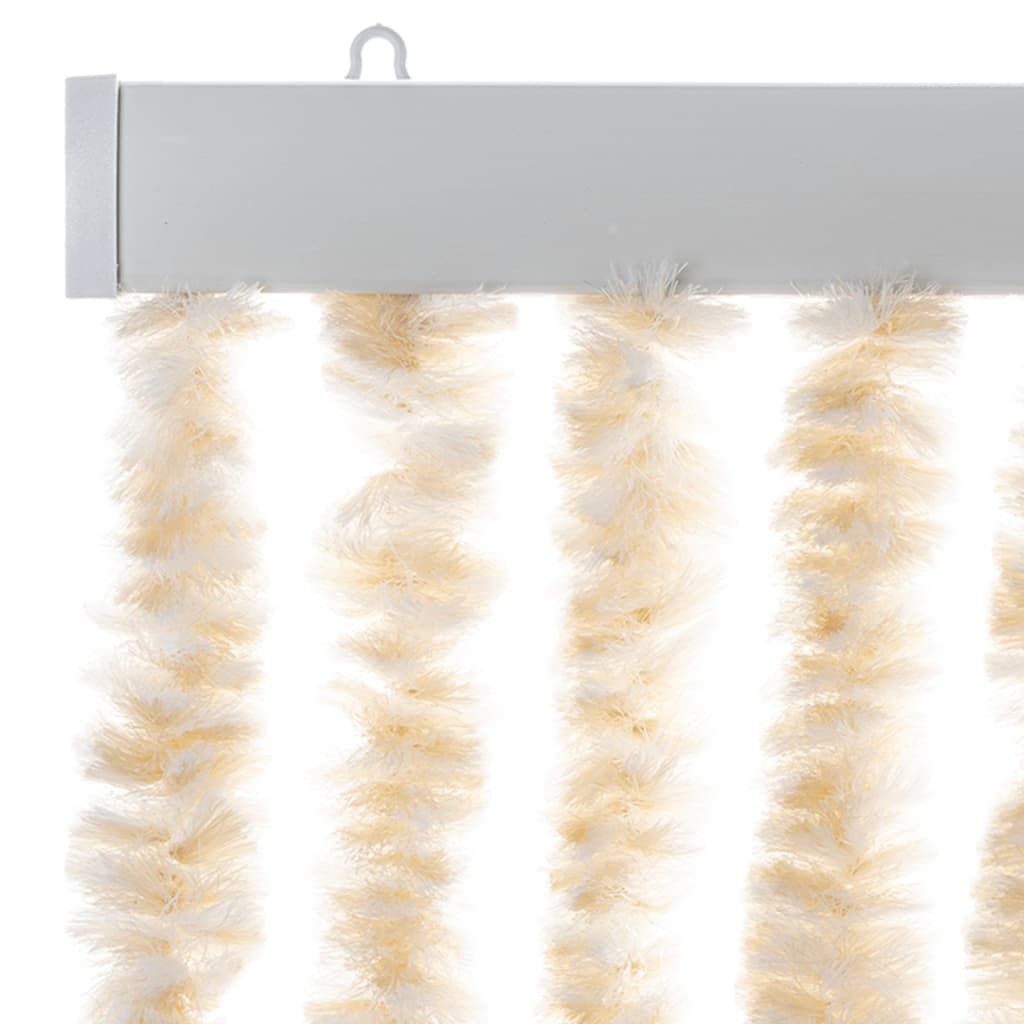 Vliegengordijn Chenille Beige En Wit 100 x 200 cm