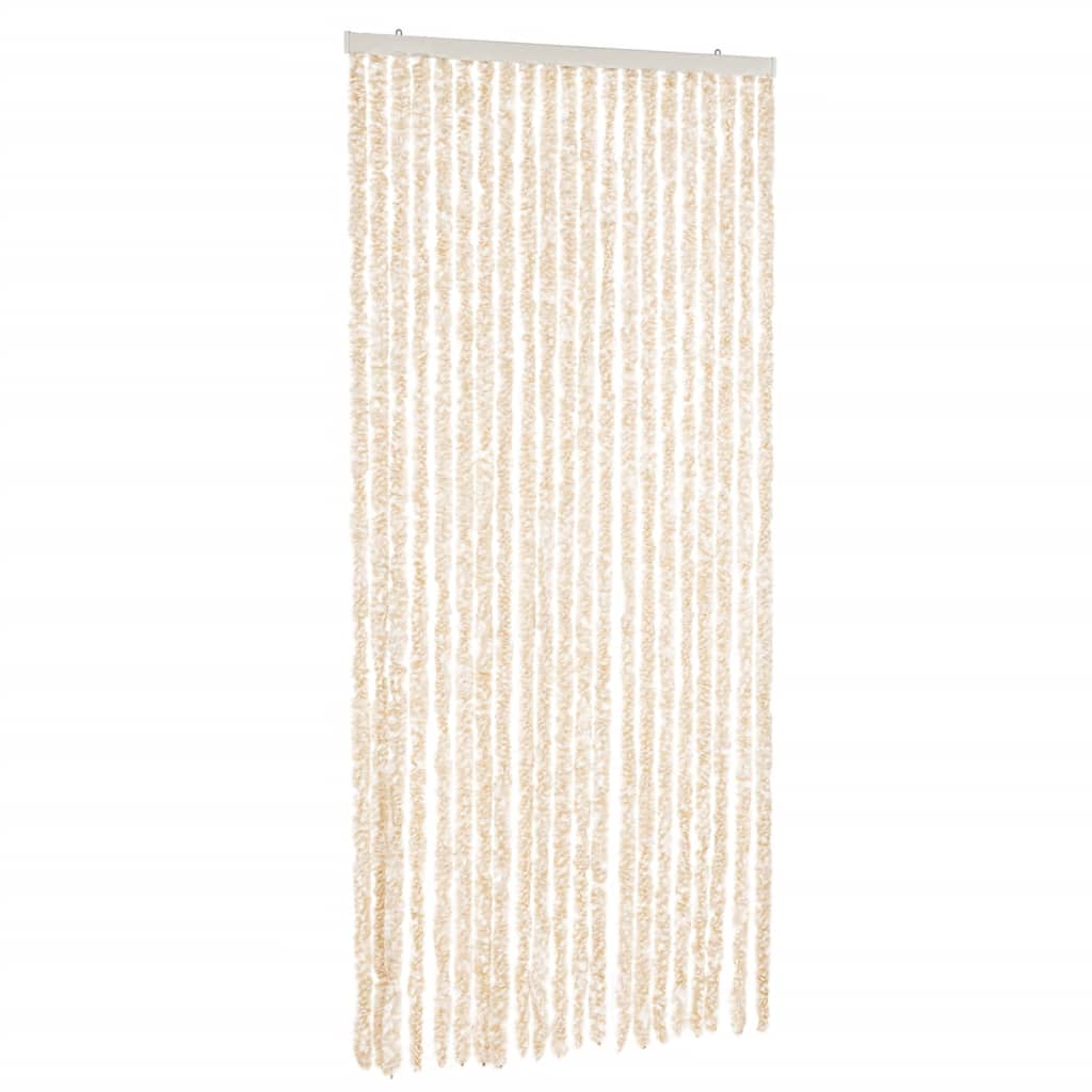 Vliegengordijn 100X220 Cm Chenille Beige En Wit