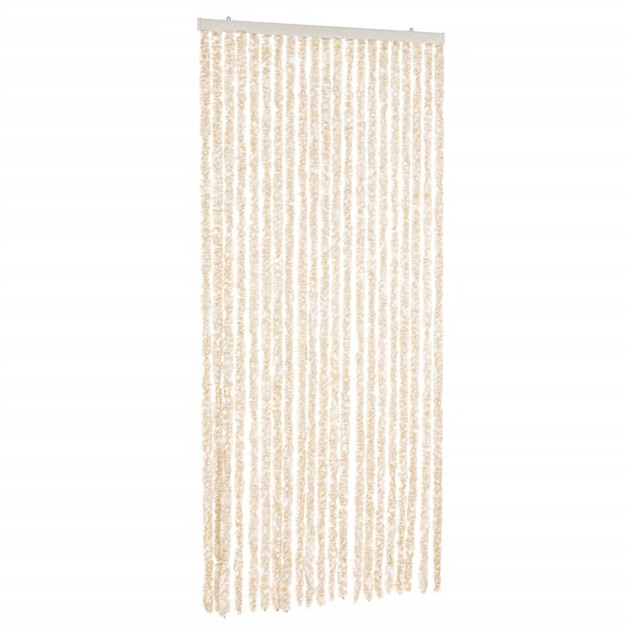 Vliegengordijn 100X220 Cm Chenille Beige En Wit