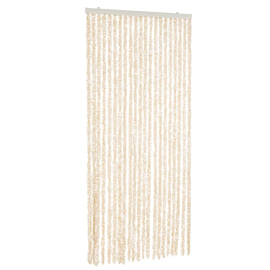 Vliegengordijn 100X230 Cm Chenille Beige En Wit