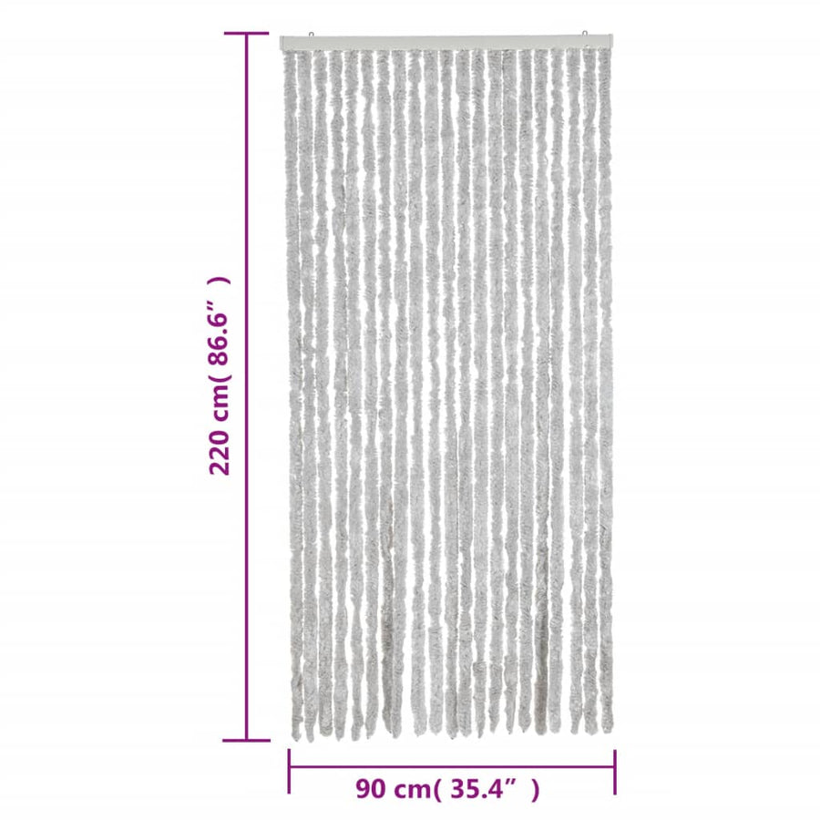 Vliegengordijn 90X220 Cm Chenille Grijs