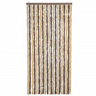 Vliegengordijn 56X185 Cm Chenille Donkerbruin En Beige