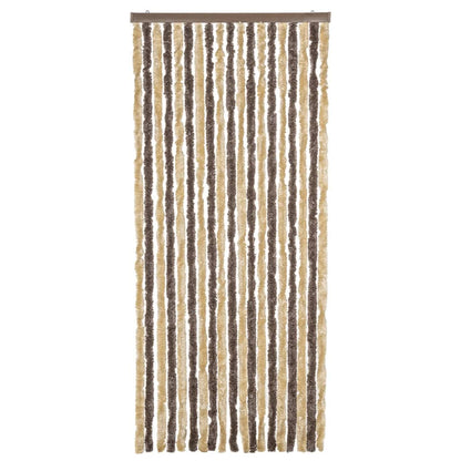 Vliegengordijn Chenille Donkerbruin En Beige 56 x 185 cm
