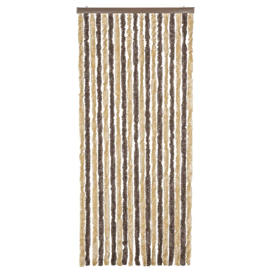 Vliegengordijn Chenille Donkerbruin En Beige 56 x 185 cm