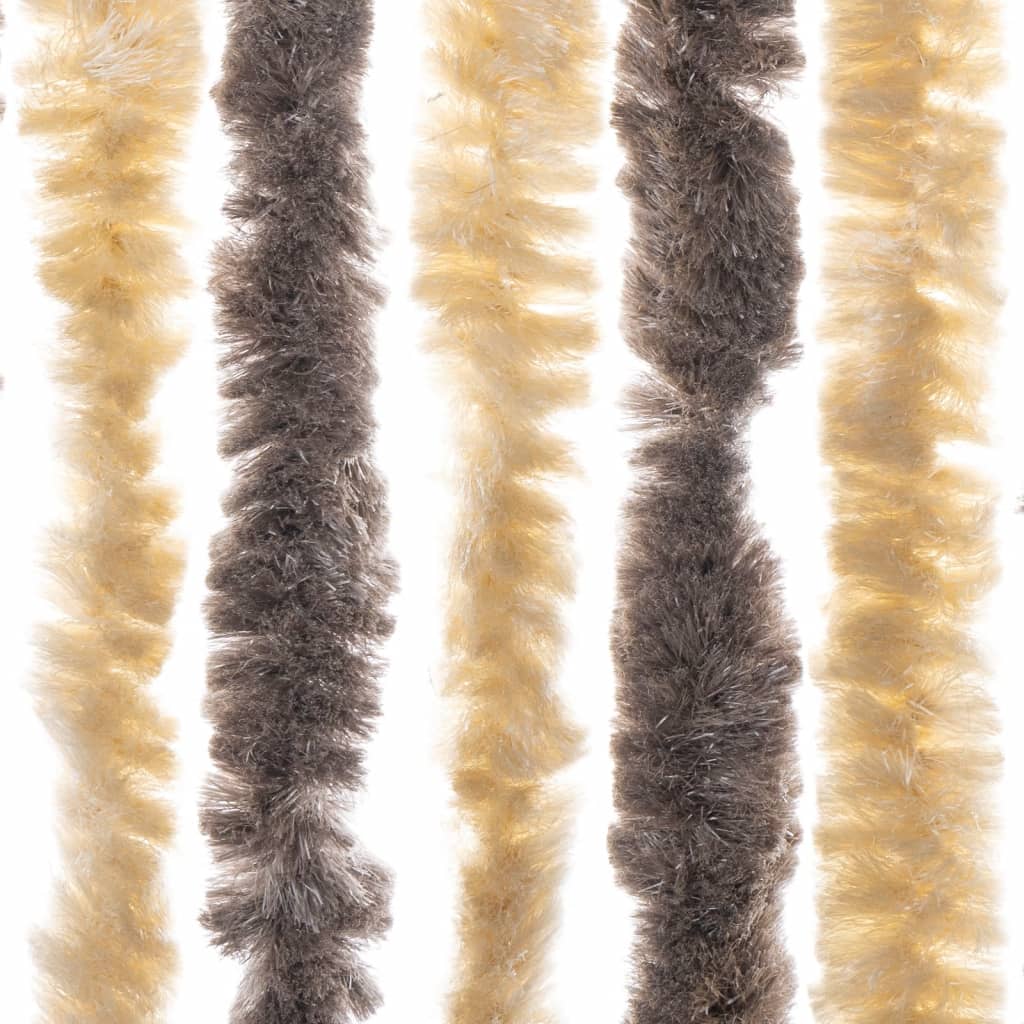 Vliegengordijn Chenille Donkerbruin En Beige 56 x 185 cm