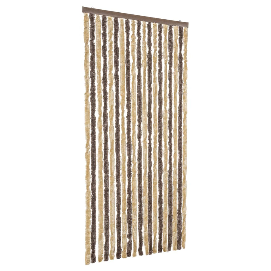 Vliegengordijn 56x200 cm chenille donkerbruin en beige