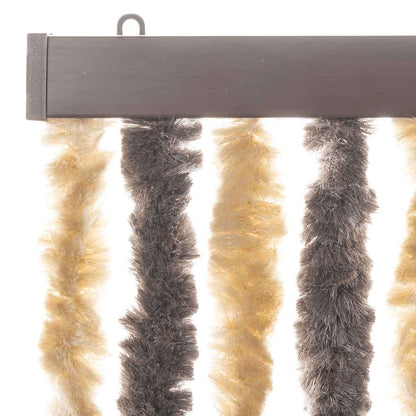 Vliegengordijn 56x200 cm chenille donkerbruin en beige