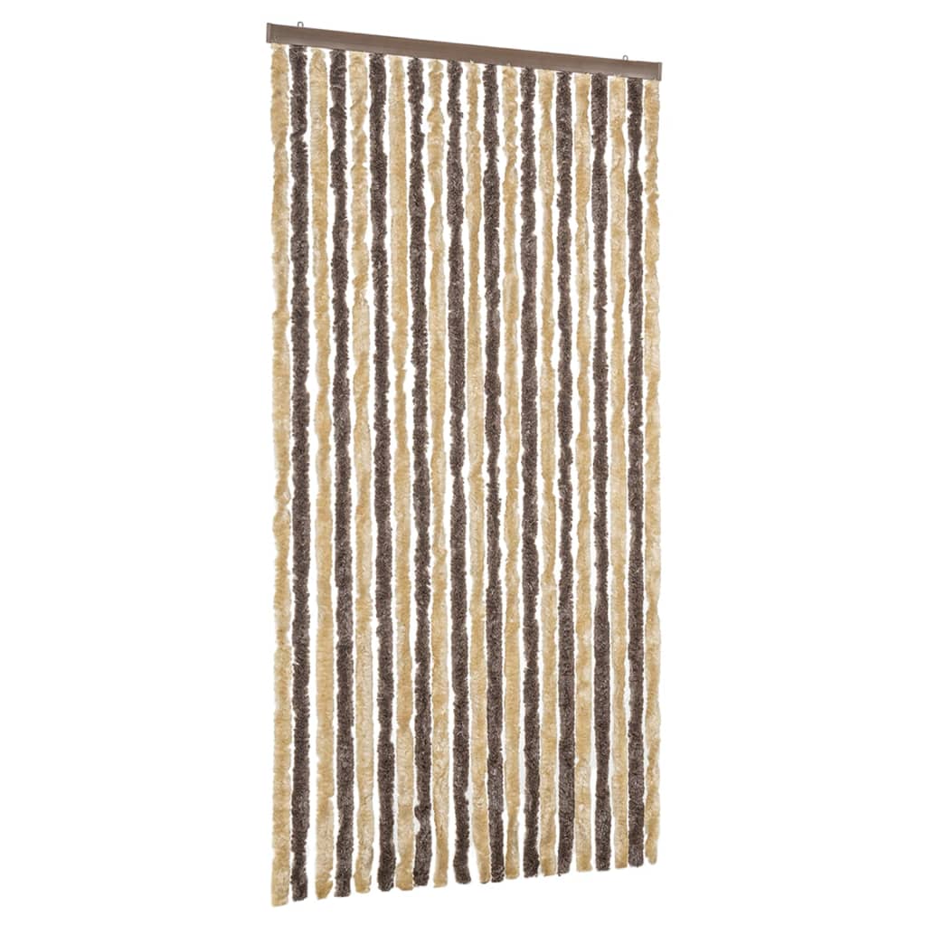 Vliegengordijn Chenille Donkerbruin En Beige 90 x 200 cm