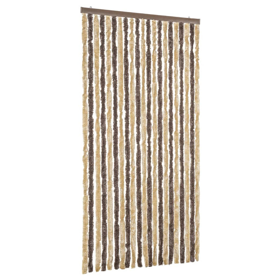 Vliegengordijn Chenille Donkerbruin En Beige 90 x 200 cm