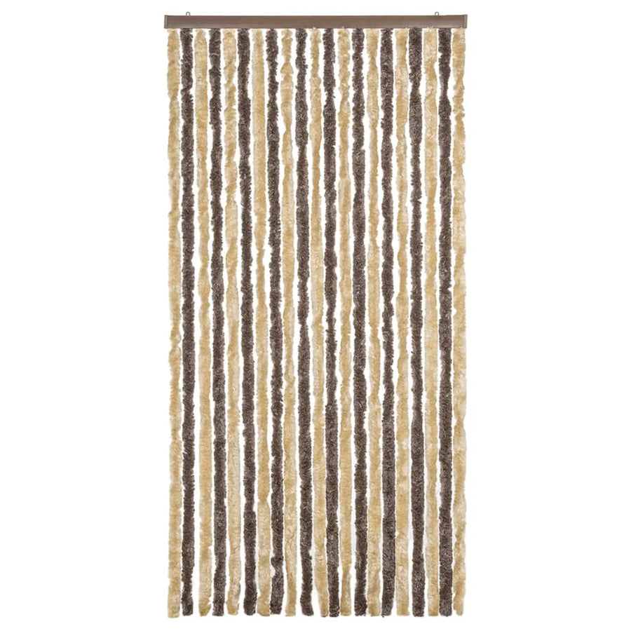 Vliegengordijn Chenille Donkerbruin En Beige 90 x 200 cm
