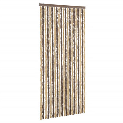 Vliegengordijn 100X200 Cm Chenille Donkerbruin En Beige