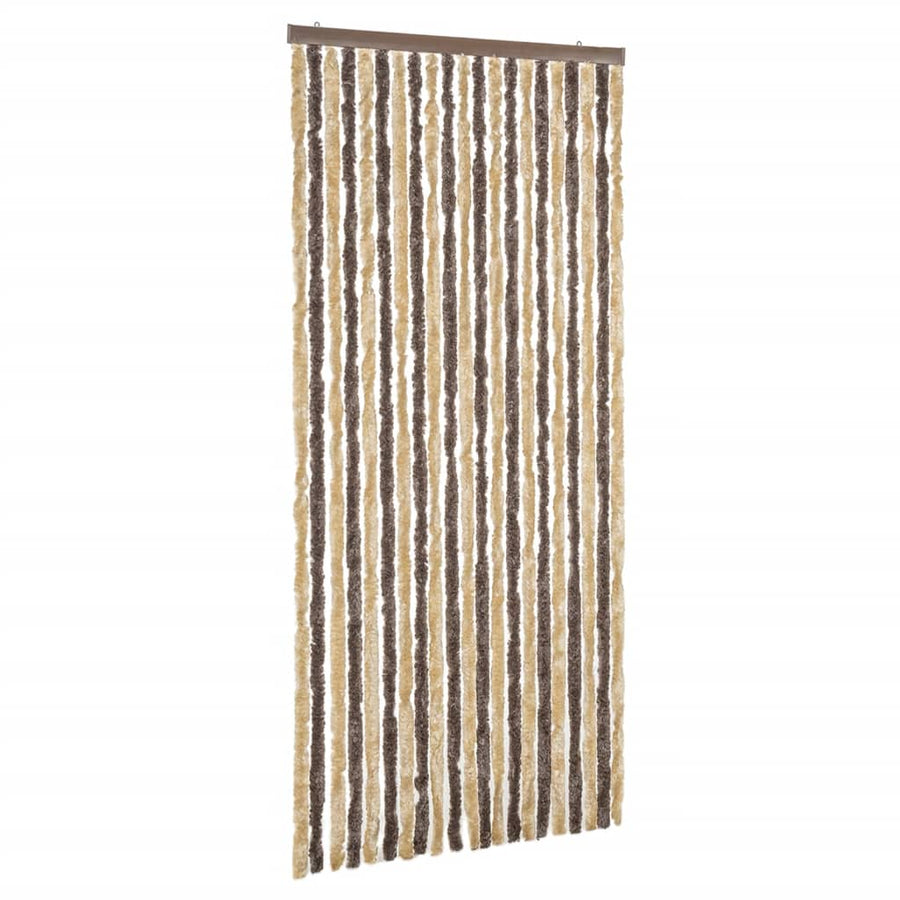 Vliegengordijn 100X200 Cm Chenille Donkerbruin En Beige