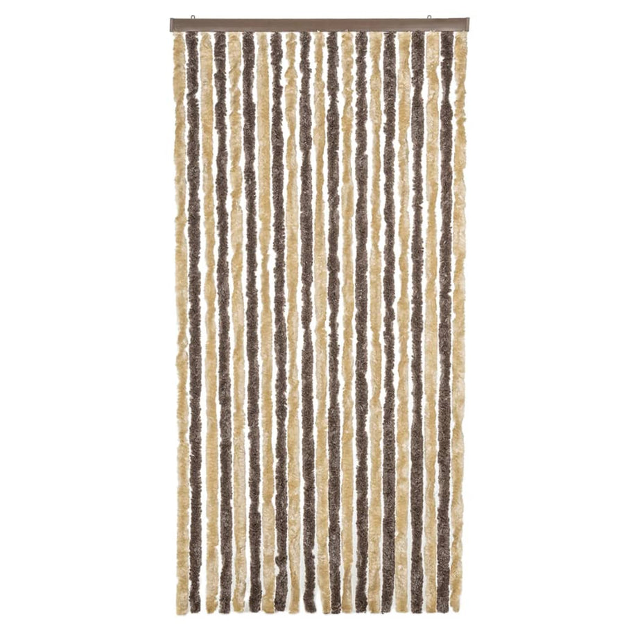 Vliegengordijn 100X200 Cm Chenille Donkerbruin En Beige