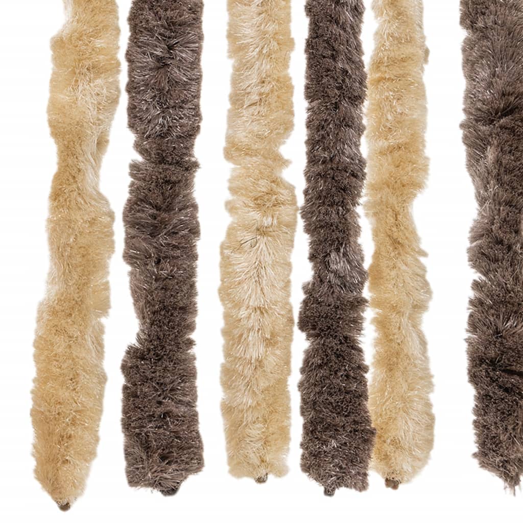 Vliegengordijn 100X200 Cm Chenille Donkerbruin En Beige