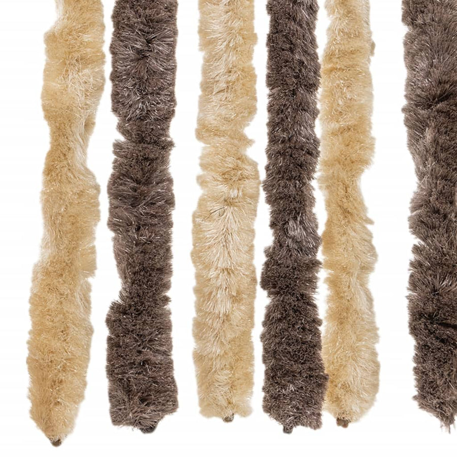 Vliegengordijn 100X200 Cm Chenille Donkerbruin En Beige