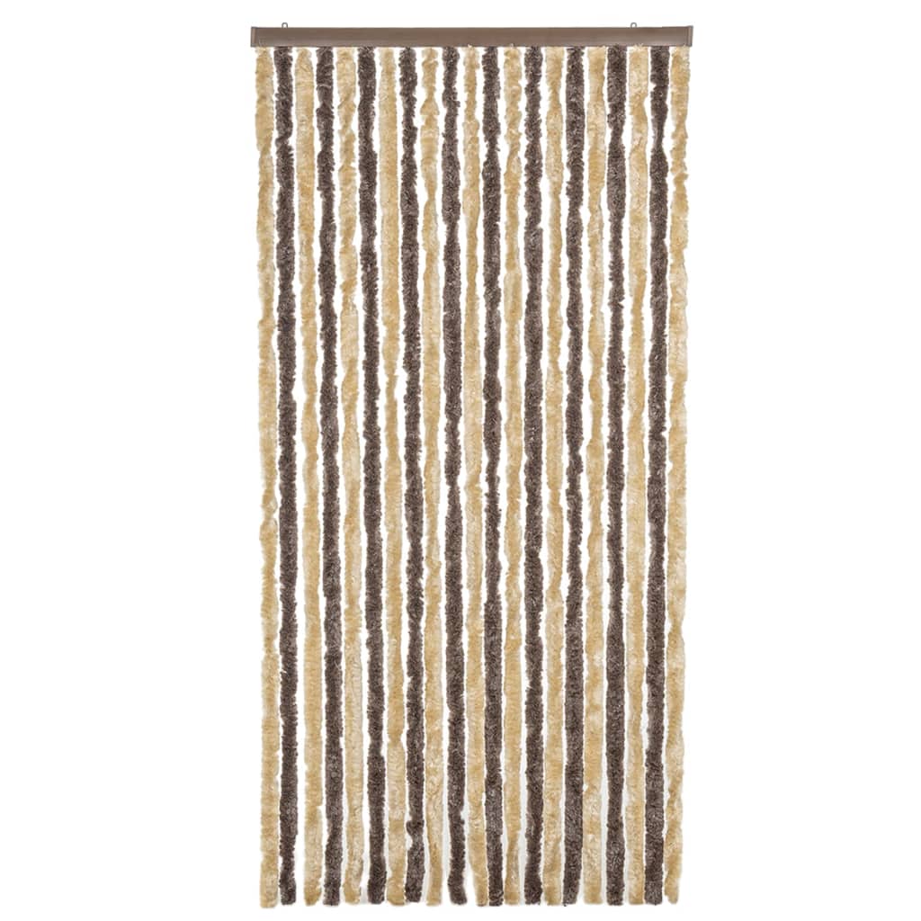 Vliegengordijn 100x220 cm chenille donkerbruin en beige