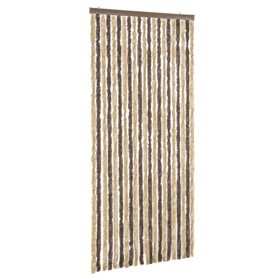 Vliegengordijn 100X230 Cm Chenille Donkerbruin En Beige