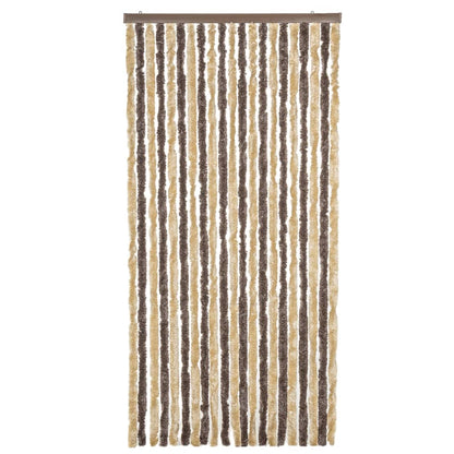 Vliegengordijn 100X230 Cm Chenille Donkerbruin En Beige