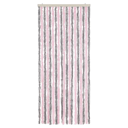 Vliegengordijn Chenille Zilver Grijs En Roze 56 x 200 cm