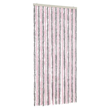Vliegengordijn Chenille Zilver Grijs En Roze 90 x 200 cm
