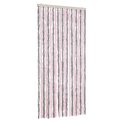 Vliegengordijn Chenille Zilver Grijs En Roze 90 x 200 cm