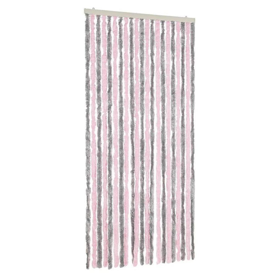 Vliegengordijn Chenille Zilver Grijs En Roze 90 x 200 cm