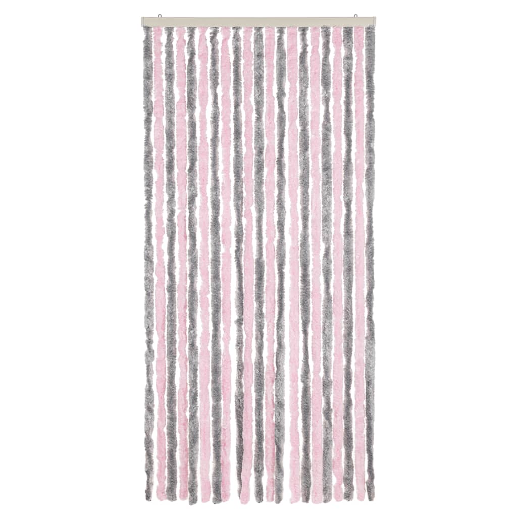 Vliegengordijn Chenille Zilver Grijs En Roze 90 x 200 cm