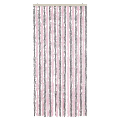 Vliegengordijn Chenille Zilver Grijs En Roze 90 x 200 cm